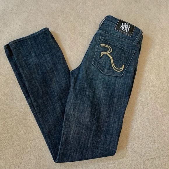 ROCK & REPUBLIC jeans Dark wash bootcut low rise size 28 - Picture 1 of 16